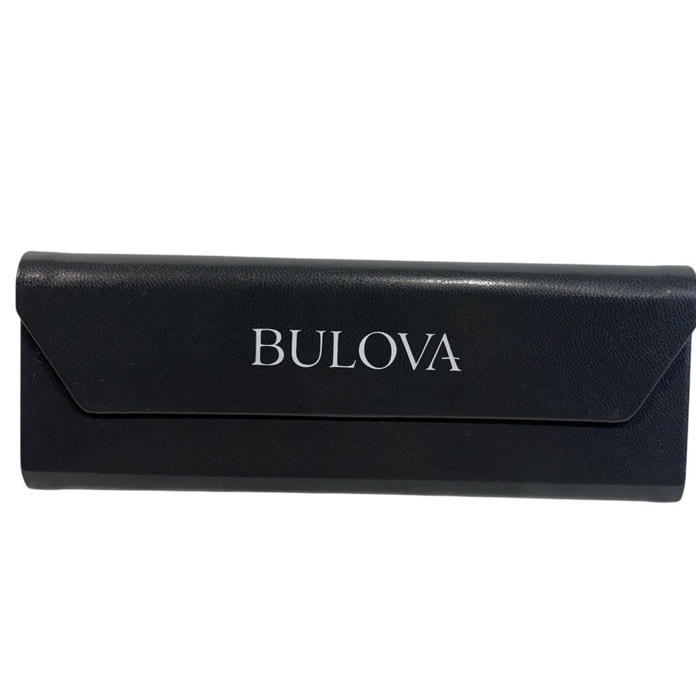 Bulova Gray‎ Triangular Folding Eyewear Case Collapsible Magnetic Glasses Box